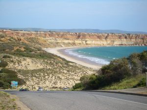 Road with coastal view of Maslin Beach